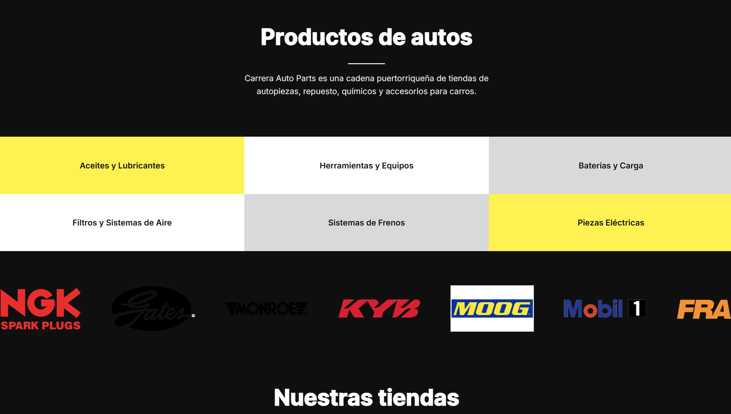 Carrera Auto Parts. Building a confident digital face for a trusted brand.
